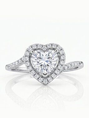 Elegant Heart Ring, 925 Sterling Silver, Size 7 Valentines Gift